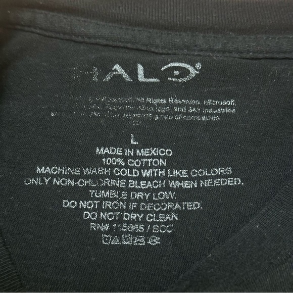 Men’s Halo Black Short Sleeve Tee with Bold Graphic Design size L - Picture 5 of 9